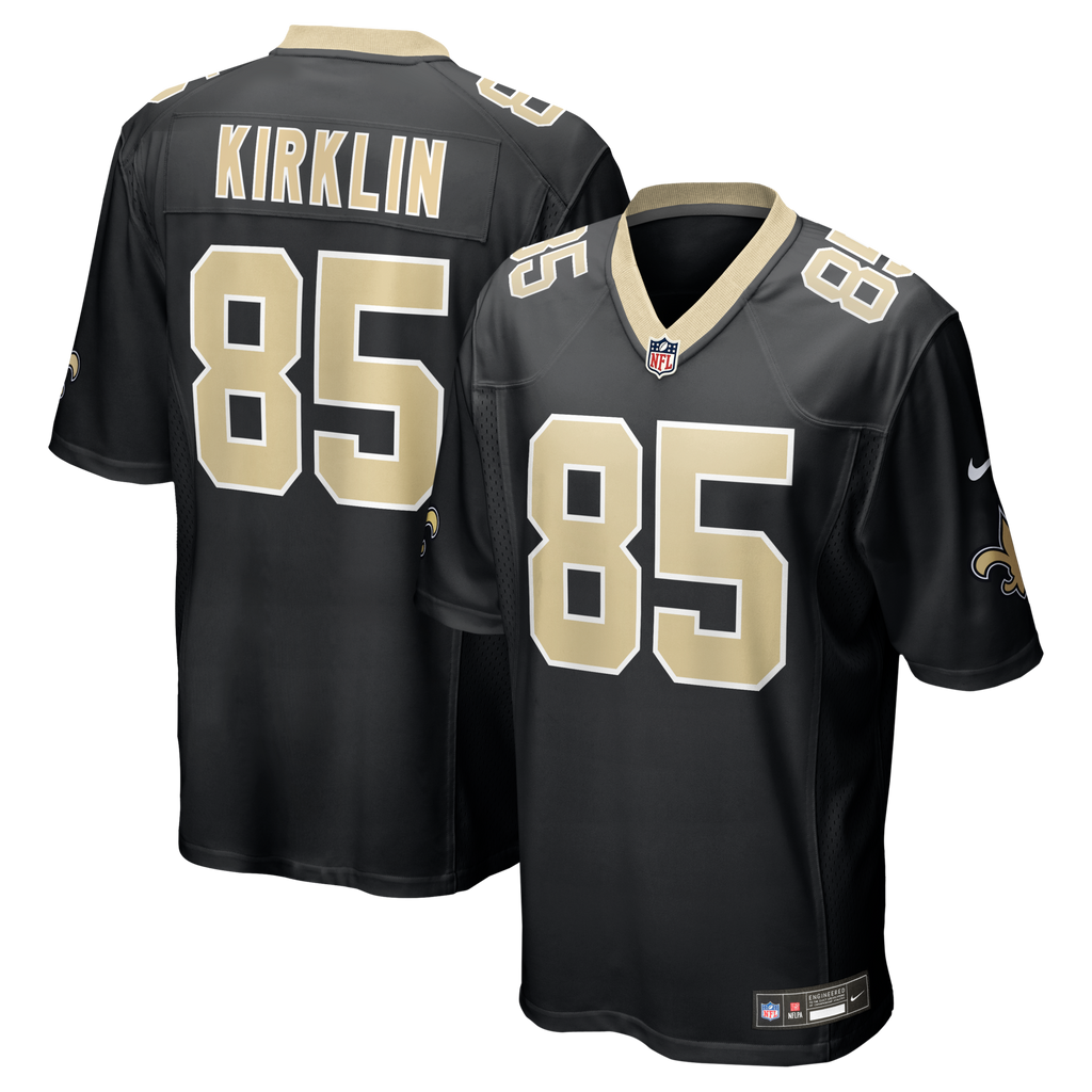 New Orleans Saints Jontre Kirklin Black Team Game Football Jersey