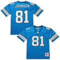 Detroit Lions Calvin Johnson Blue 2007 Throwback Retired Player Football Jersey