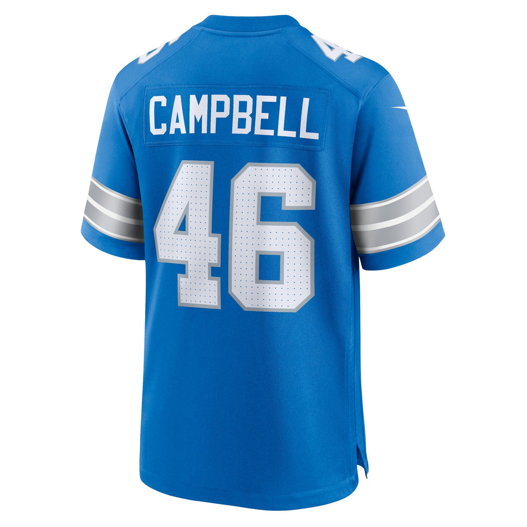 Detroit Lions Jack Campbell Blue Game Football Jersey