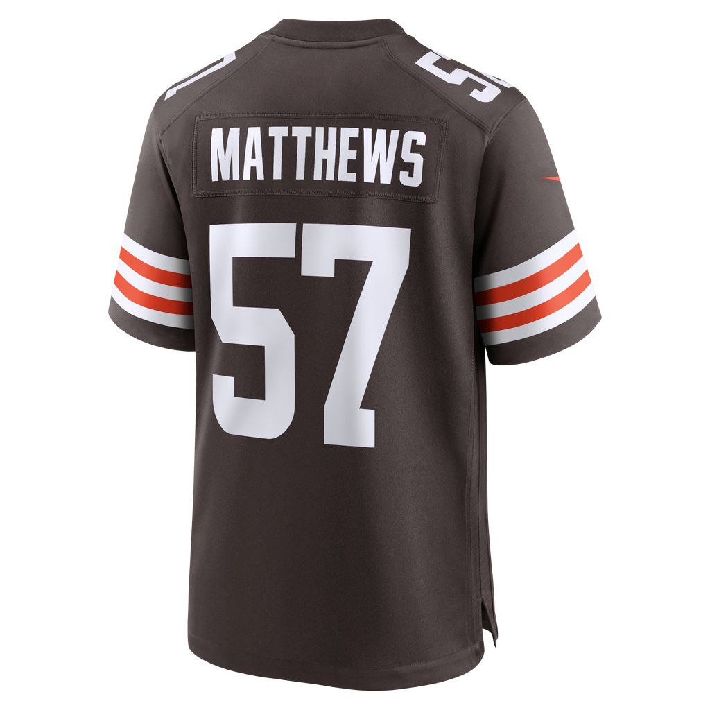 Cleveland Browns Clay Matthews Brown Game Retired Player Football Jersey