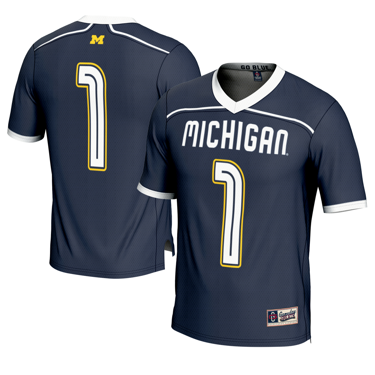#1 Michigan Wolverines Lightweight Lacrosse Fashion Jersey - Navy