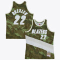 Portland Trail Blazers Clyde Drexler 1991 Ghost Camo Swingman Jersey - Green