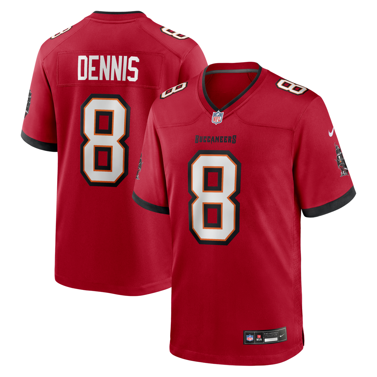 Tampa Bay Buccaneers SirVocea Dennis Red Game Football Jersey