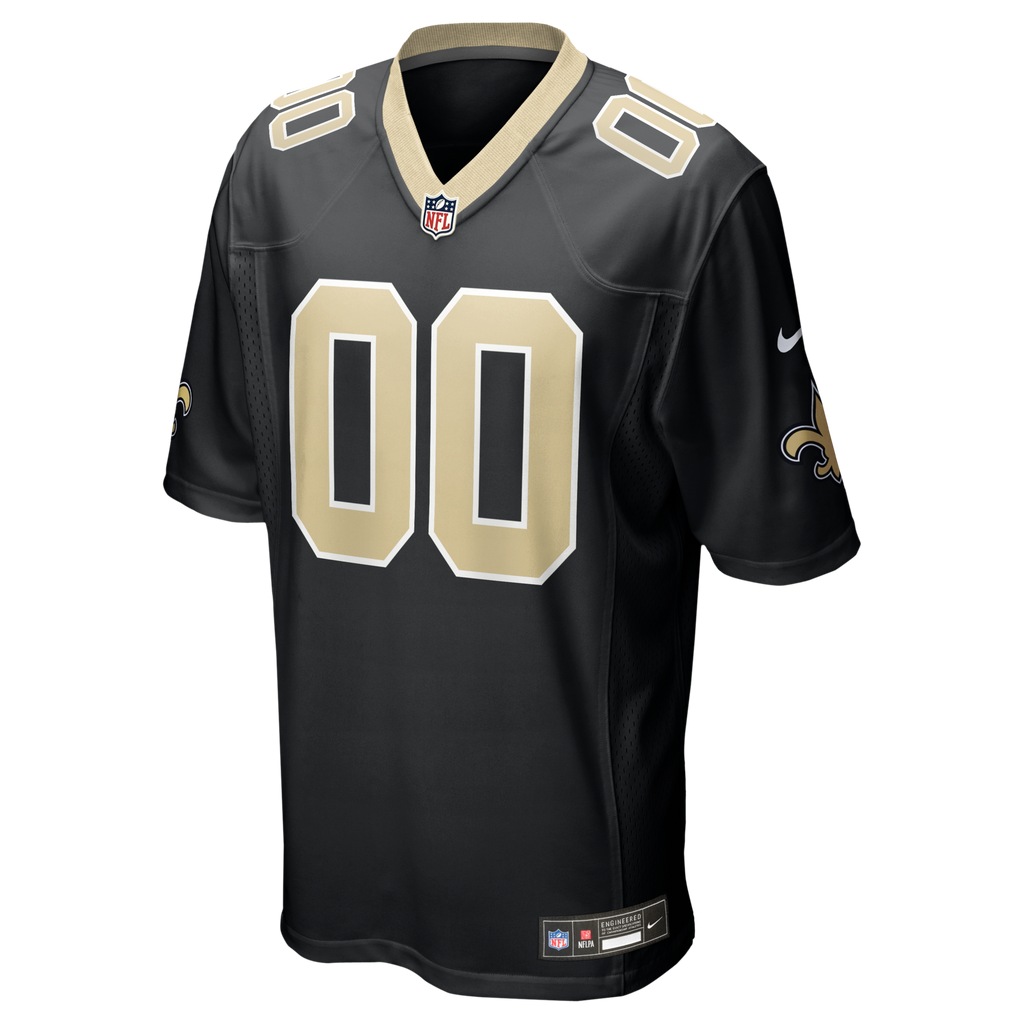 New Orleans Saints Black Custom Game Football Jersey