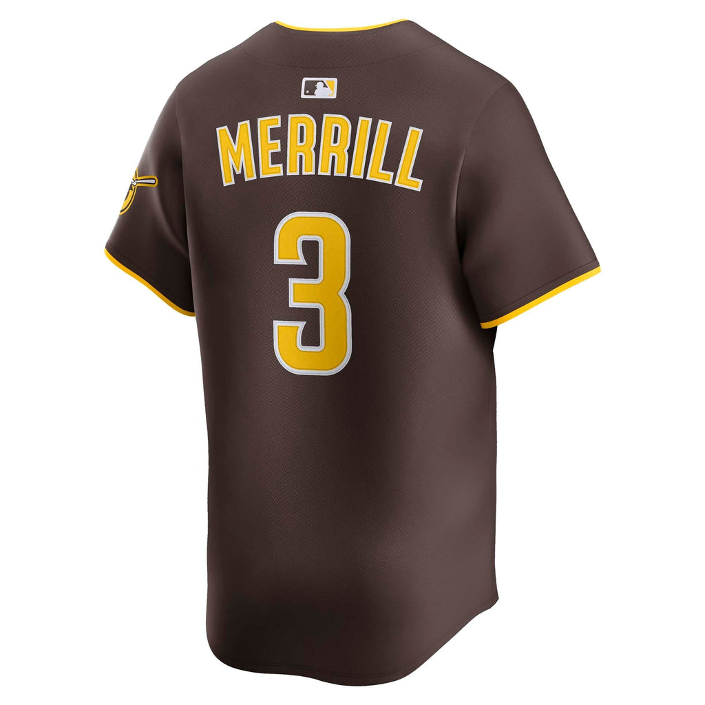 San Diego Padres Jackson Merrill Brown Road Limited Player Baseball Jersey