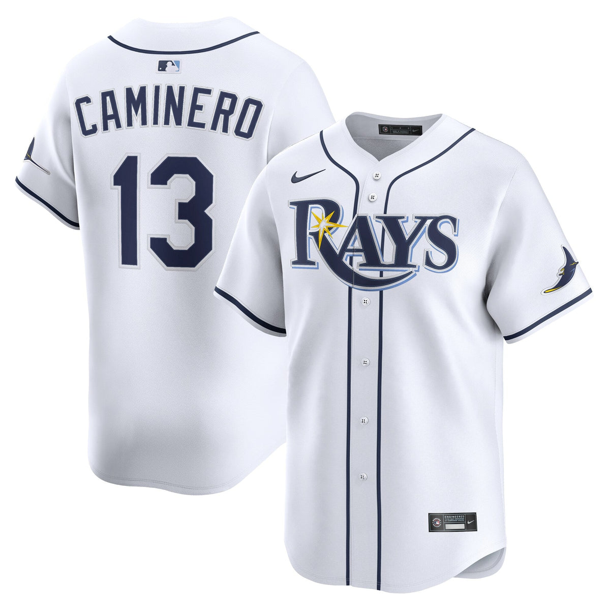 Tampa Bay Rays Junior Caminero White Home Limited Baseball Jersey