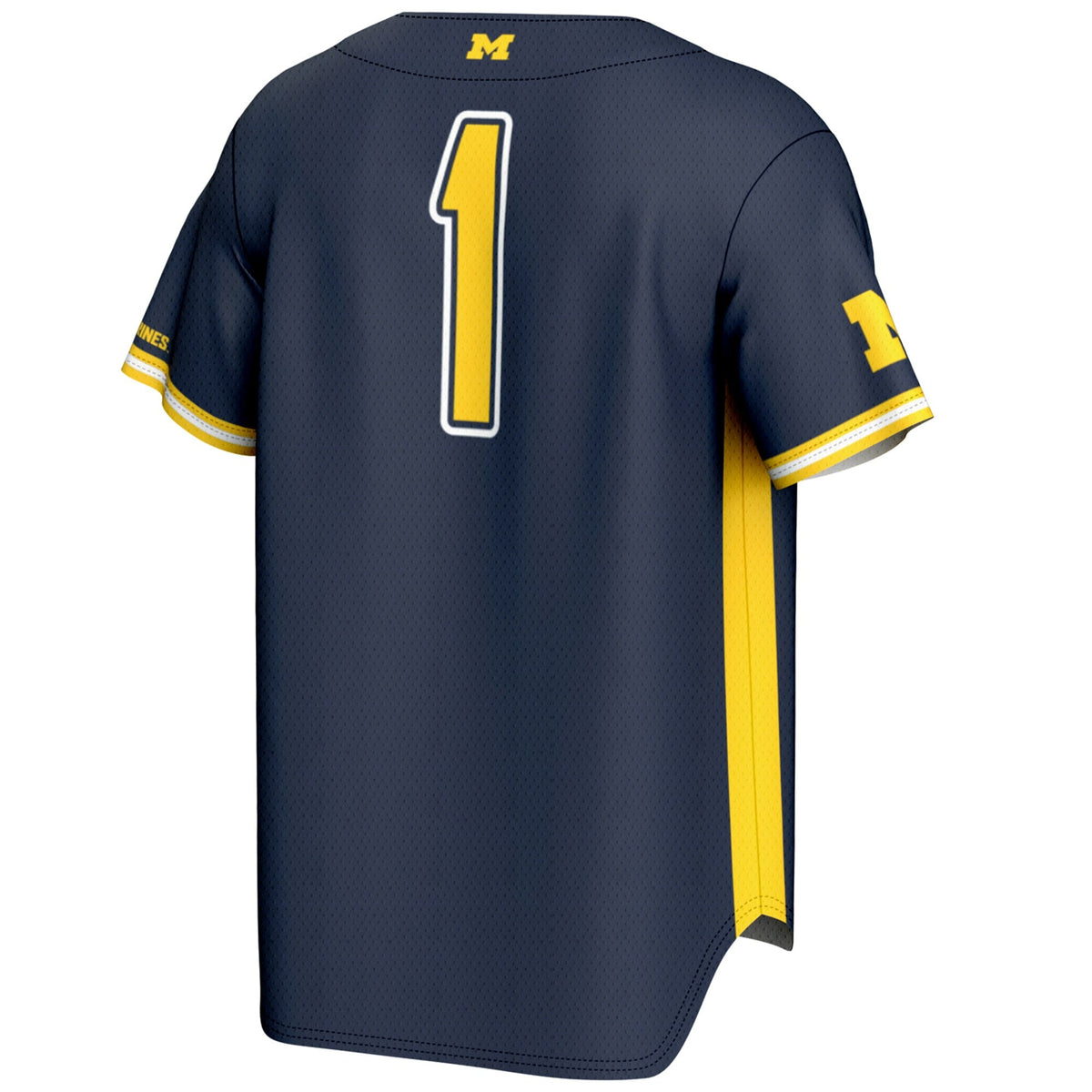 #1 Michigan Wolverines Lightweight Baseball Fashion Jersey - Navy