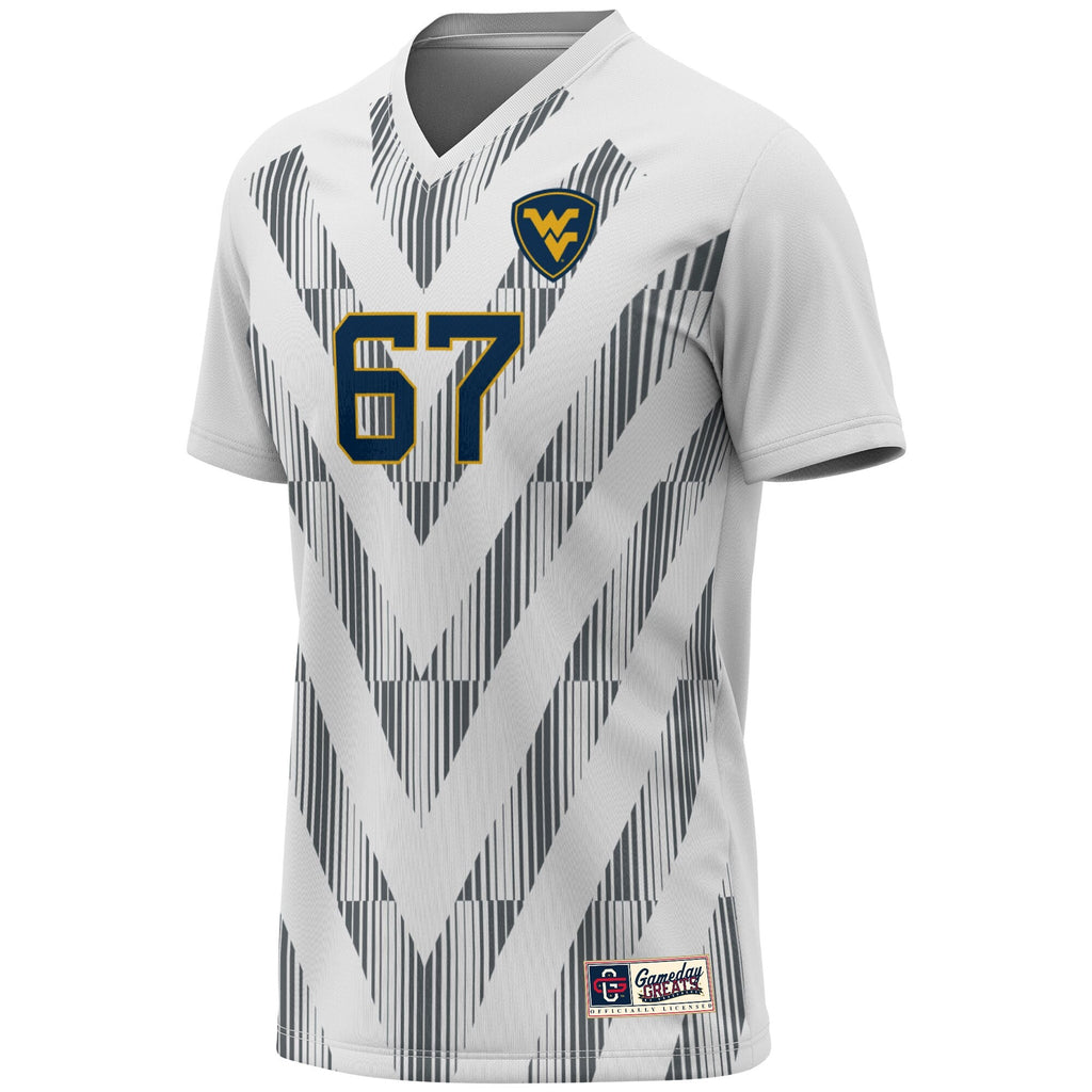 #1 White West Virginia Mountaineers Lightweight Soccer Fashion Jersey