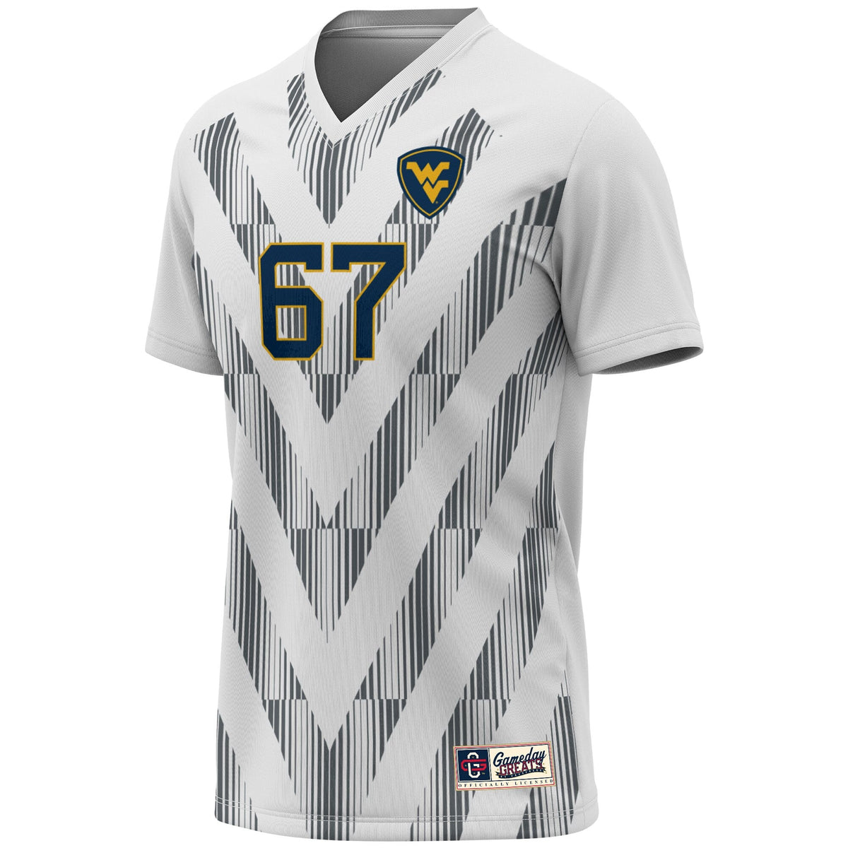 #1 White West Virginia Mountaineers Lightweight Soccer Fashion Jersey
