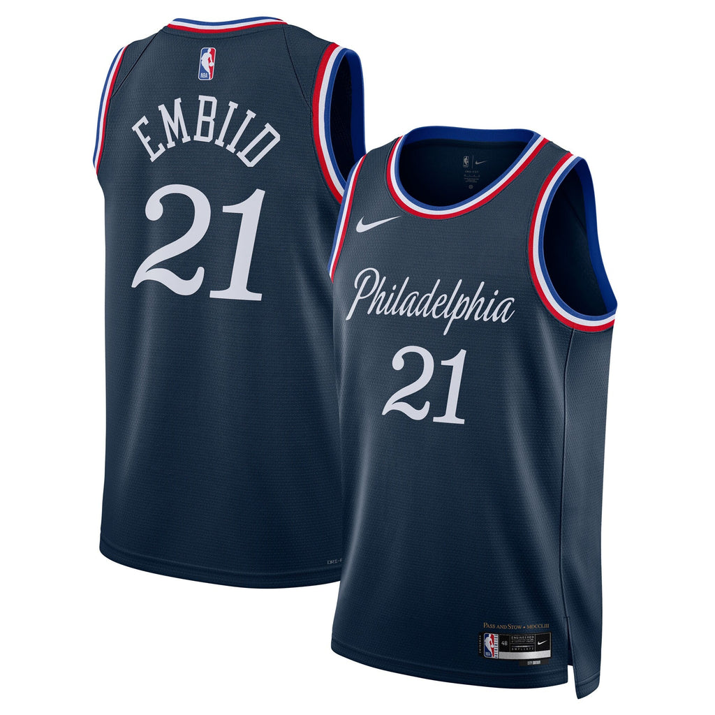 Philadelphia 76ers 2025/26 City Edition Swingman Jersey - Navy - Joel Embiid
