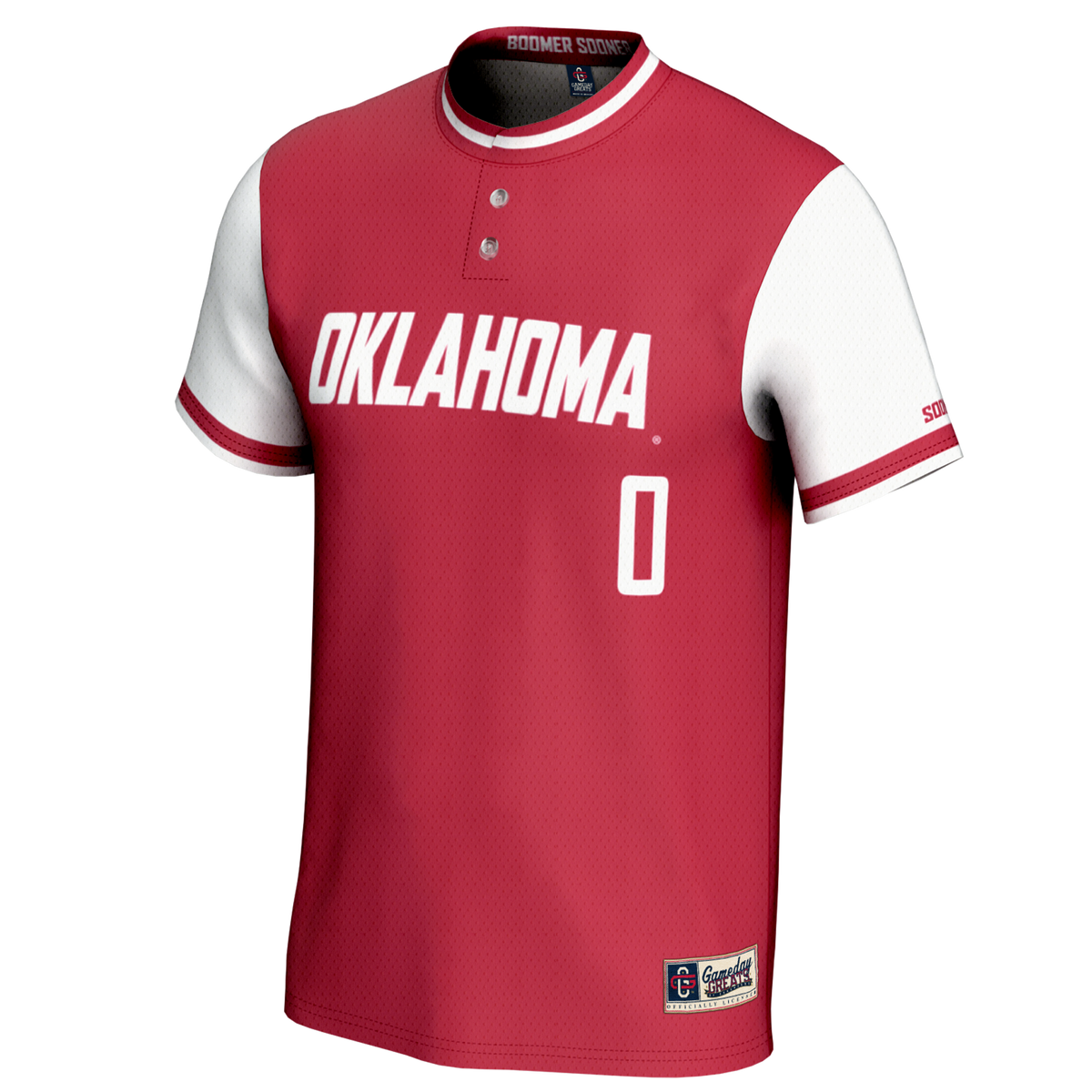 #0 Oklahoma Sooners Lightweight Softball Jersey - Crimson