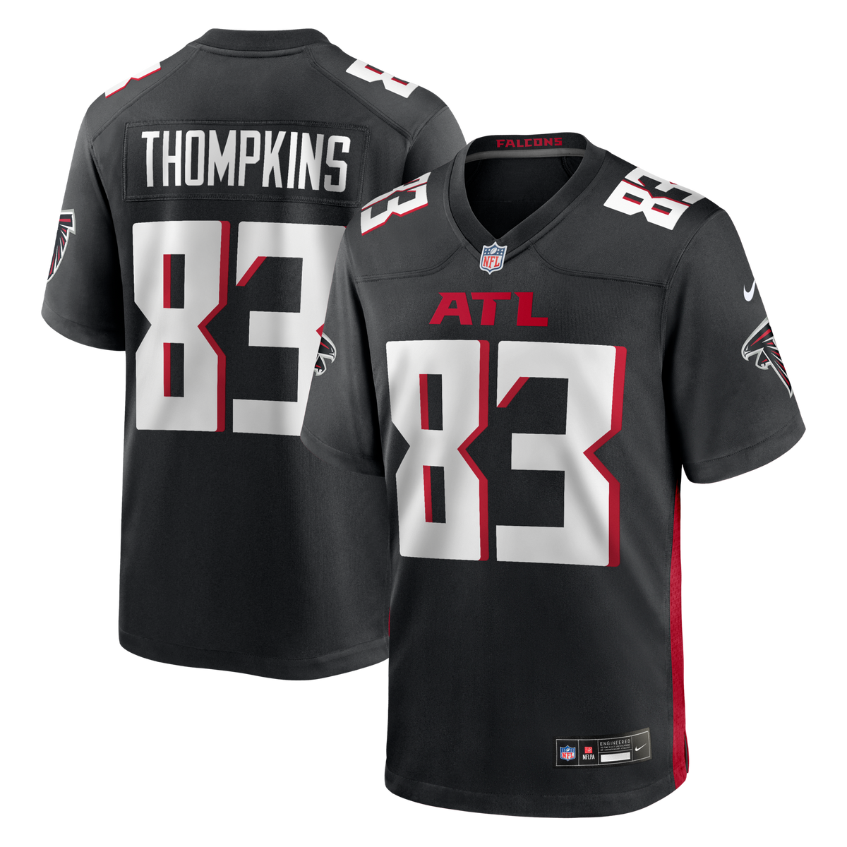 Atlanta Falcons Deven Thompkins Black Team Game Football Jersey