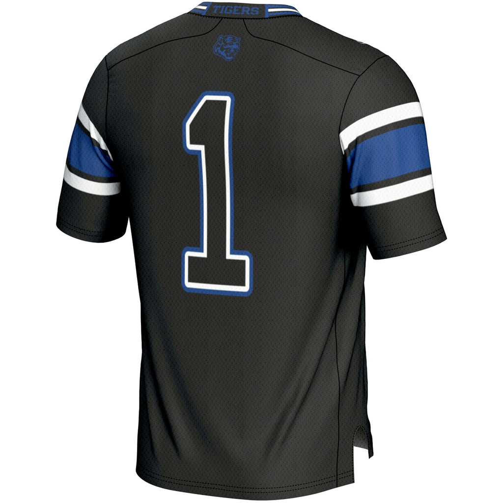 #1 Black Memphis Tigers Endzone Football Jersey