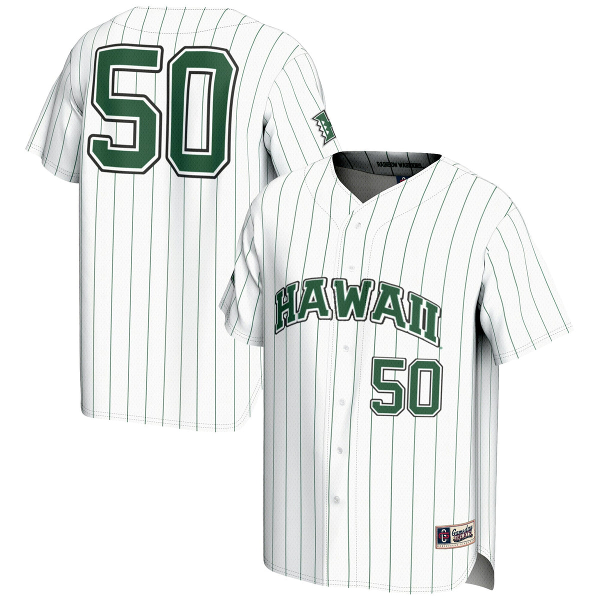 #1 White Hawaii Rainbow Warriors Lightweight Baseball Jersey