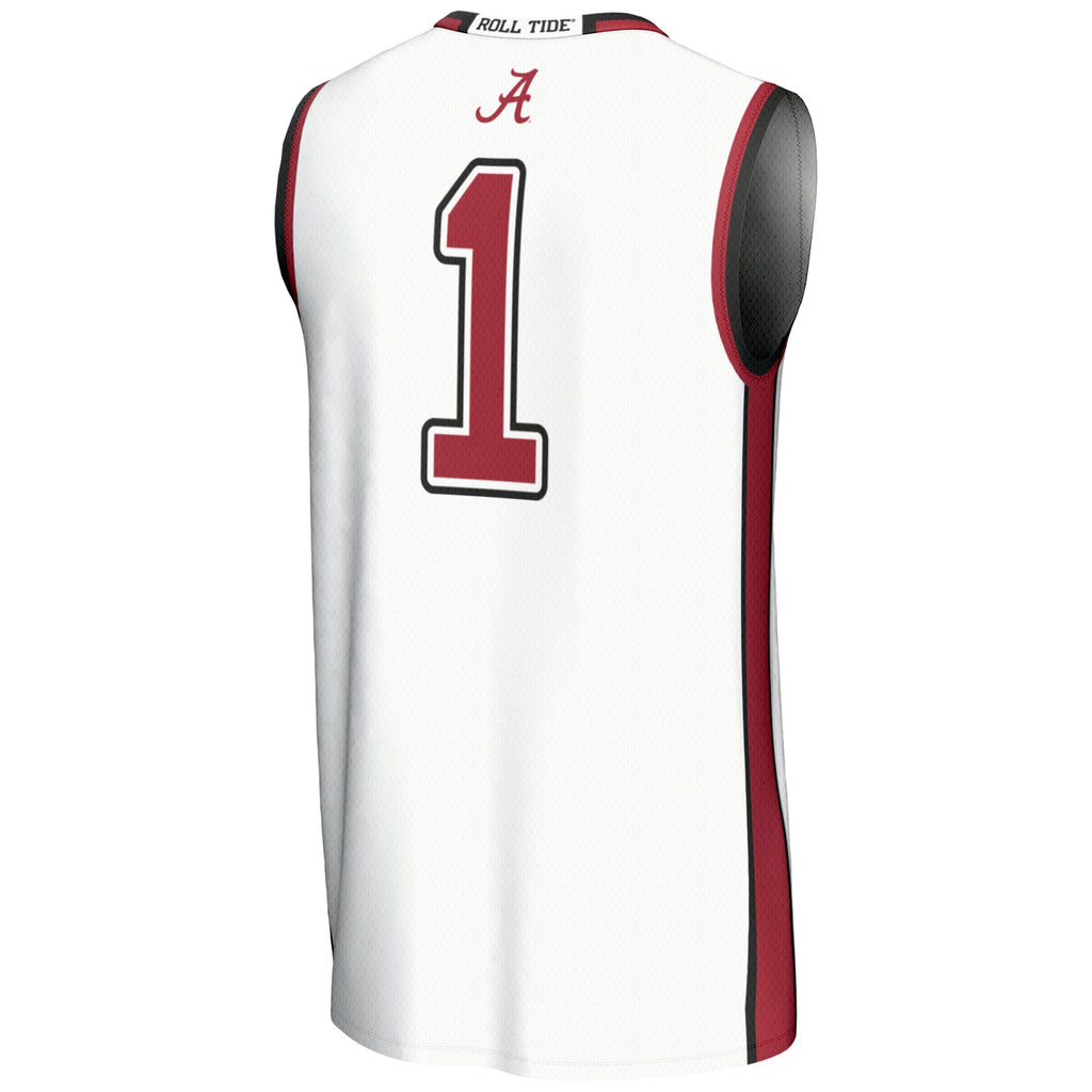 #1 Alabama Crimson Tide Lightweight Basketball Jersey - White