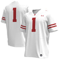 #1 White Wisconsin Badgers Replica Football Jersey