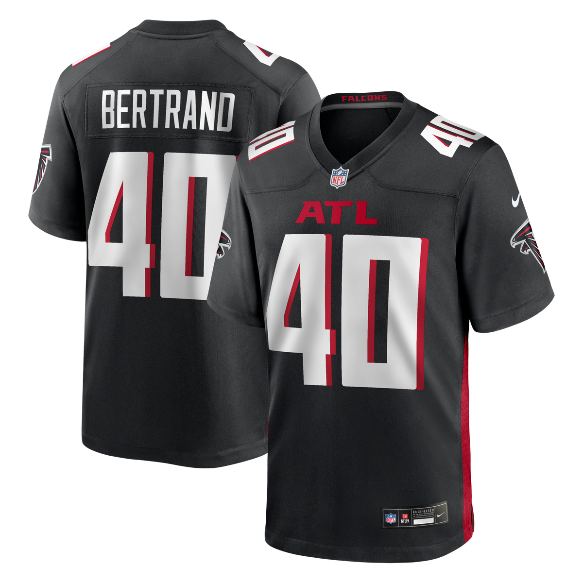 Atlanta Falcons JD Bertrand Black Team Game Football Jersey