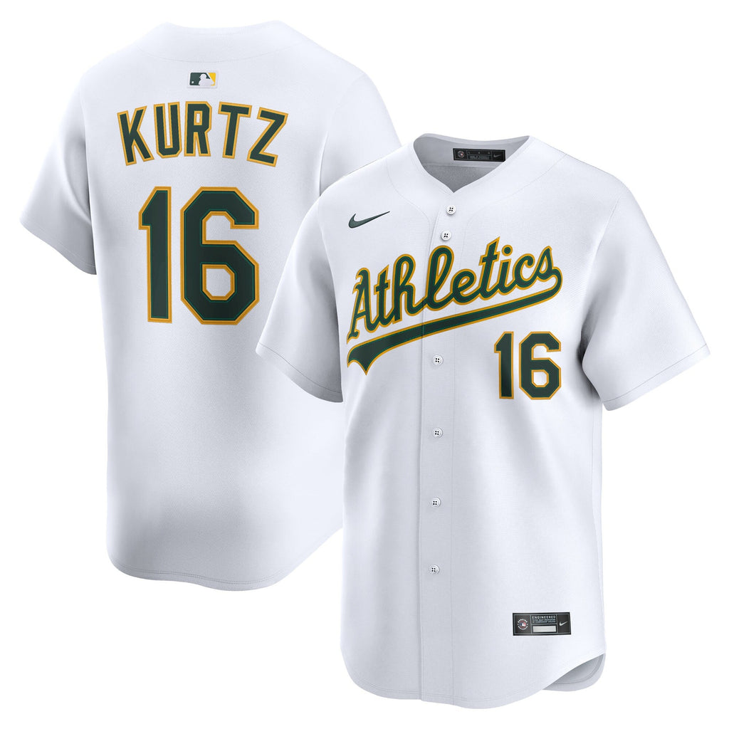 Athletics Nick Kurtz White Home Limited Player Baseball Jersey