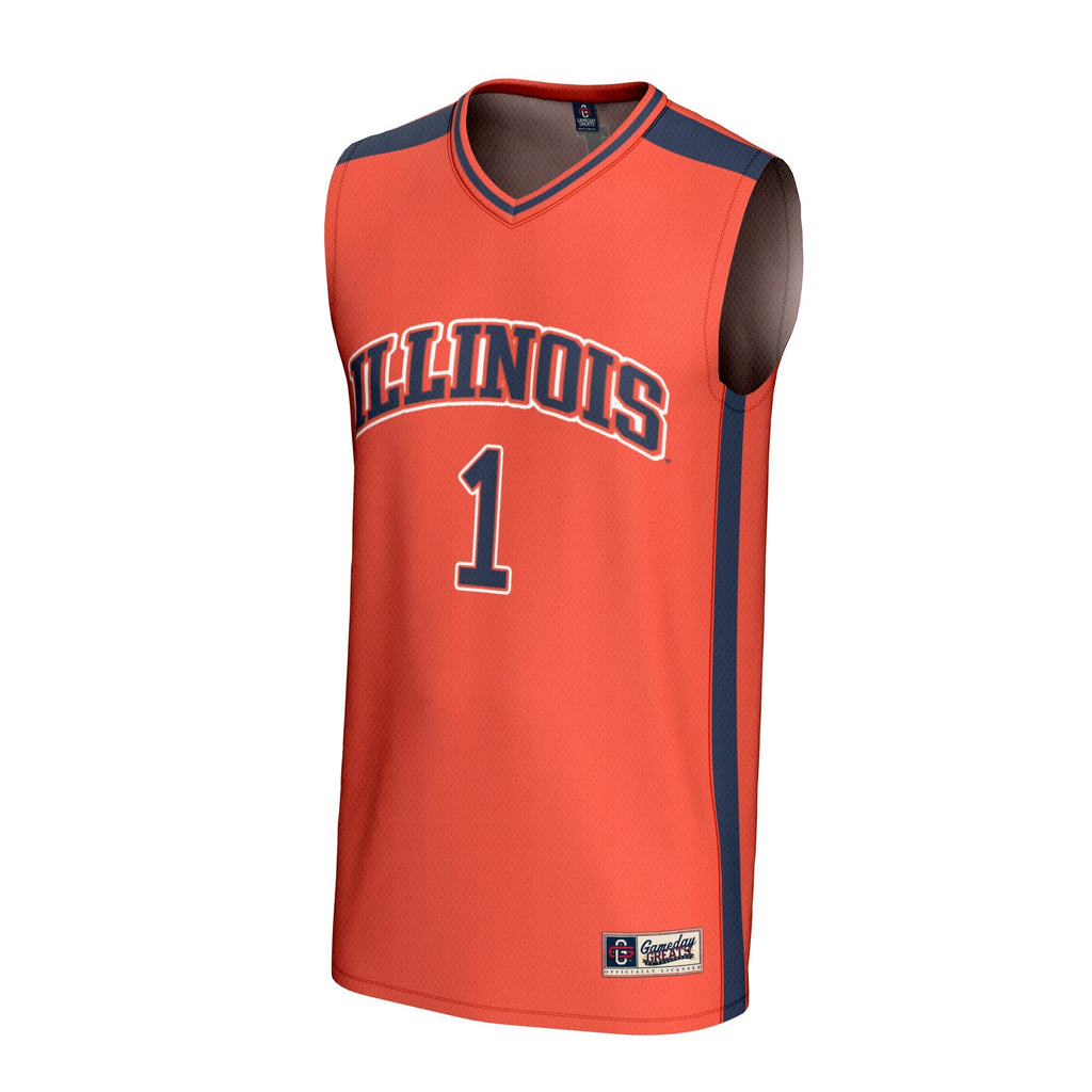 #1 Orange Illinois Fighting Illini Lightweight Collegiate Basketball Fashion Jersey