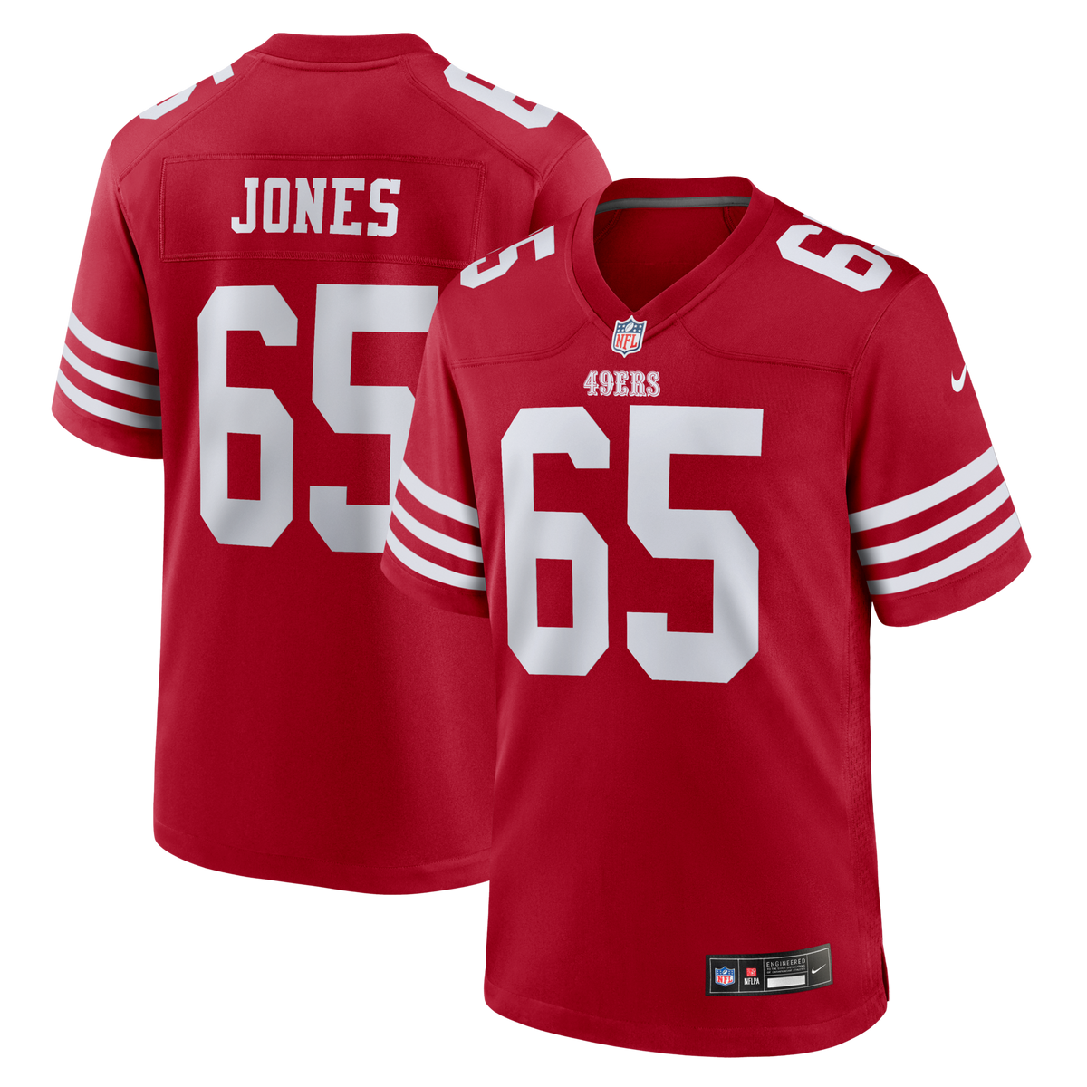 San Francisco 49ers Robert Jones Scarlet Team Game Football Jersey
