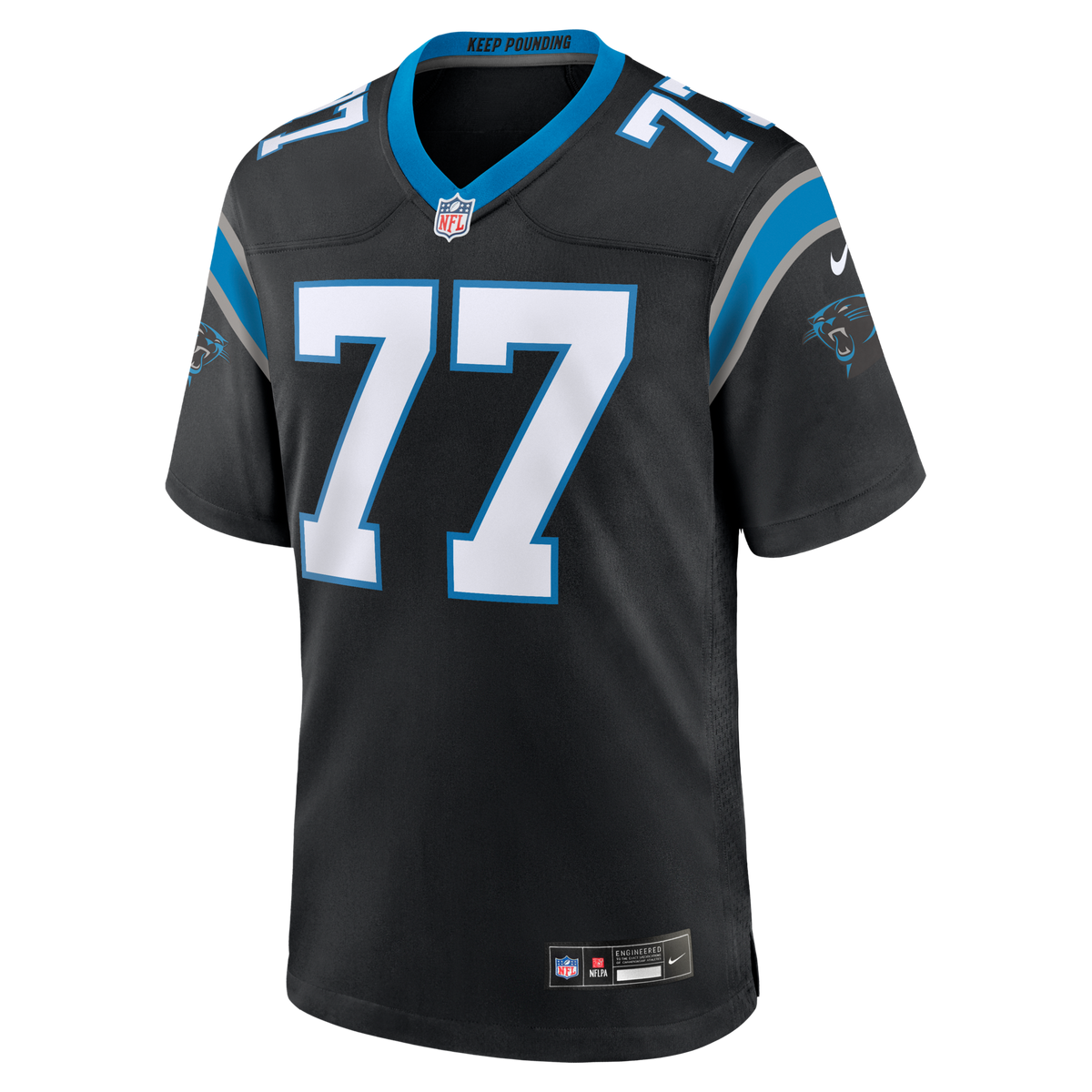 Carolina Panthers Luke Fortner Black Team Game Football Jersey