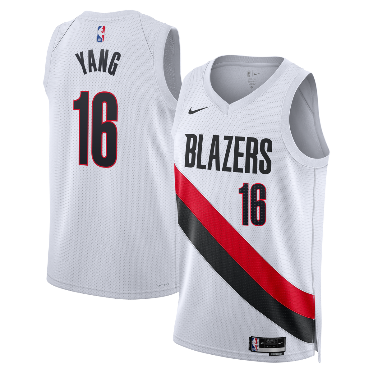 Portland Trail Blazers Replica Association Edition Swingman Jersey - White - Yang Hansen