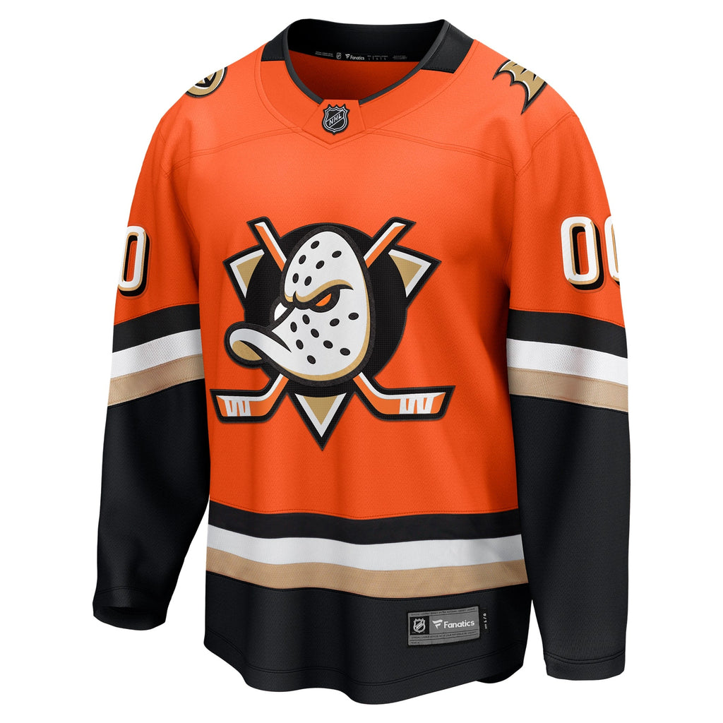 Anaheim Ducks Orange Home Breakaway Custom Hockey Jersey