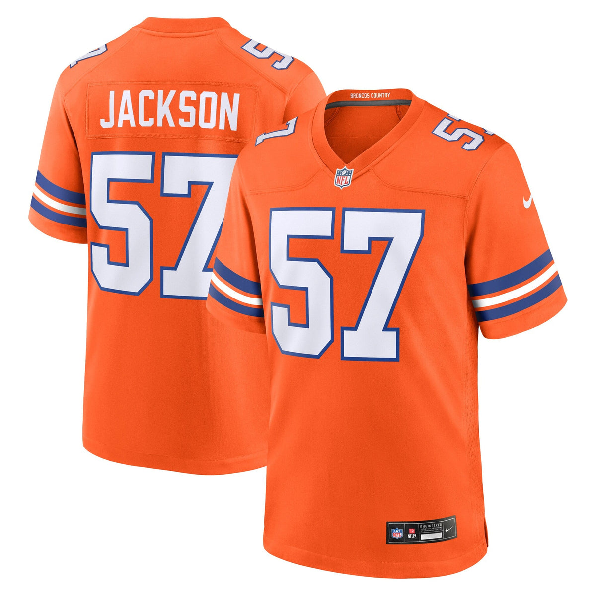 Denver Broncos Tom Jackson Orange Retired Player Alternate Game Football Jersey