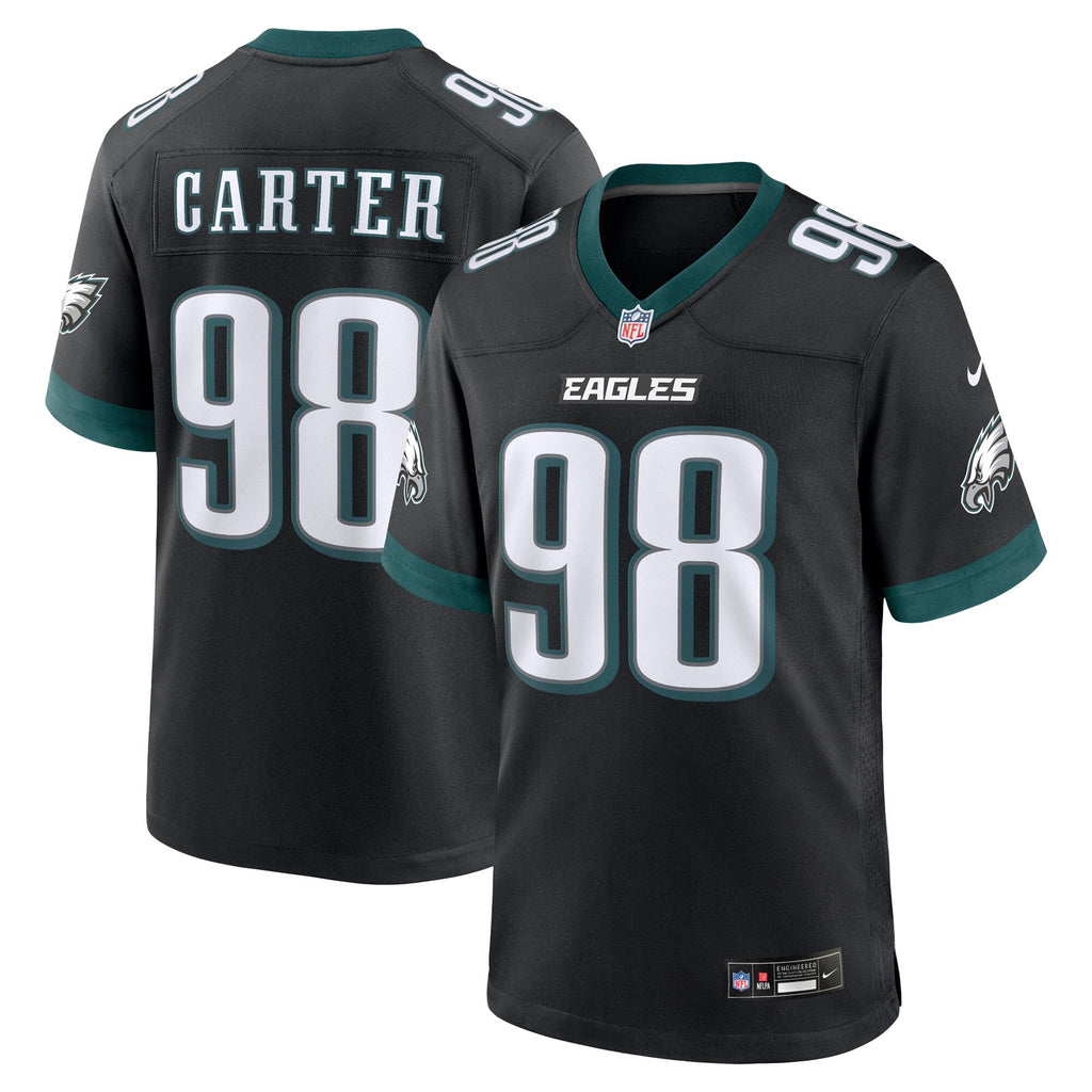 Philadelphia Eagles Jalen Carter Black Alternate Game Player Football Jersey