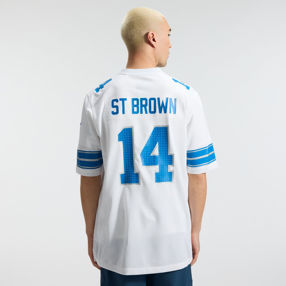 Detroit Lions Amon-Ra St. Brown White Game Football Jersey