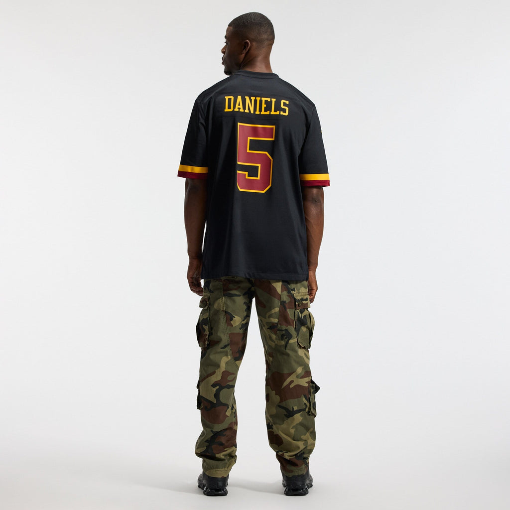 Hail Raiser Washington Commanders Jayden Daniels Black Alternate Game Football Jersey