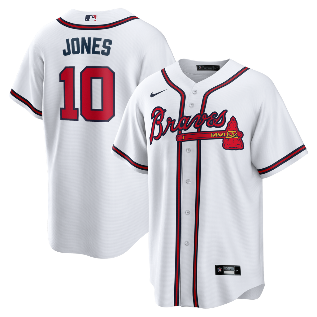 Atlanta Braves Chipper Jones White Home Retired Player Replica Baseball Jersey