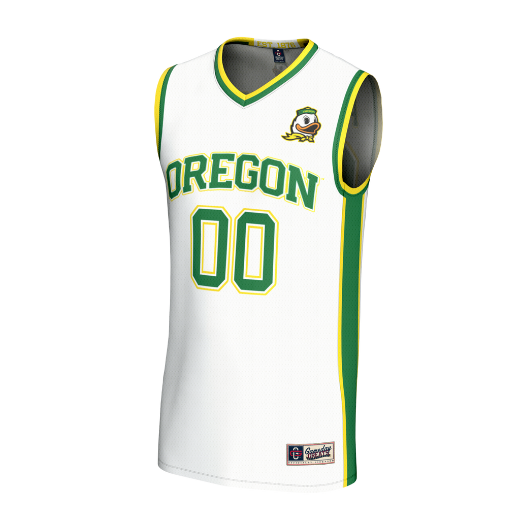 Oregon Ducks Lightweight Collegiate Basketball NIL Pick-A-Player Fashion Jersey - White