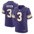 Minnesota Vikings Jordan Addison Purple Alternate Game Football Jersey