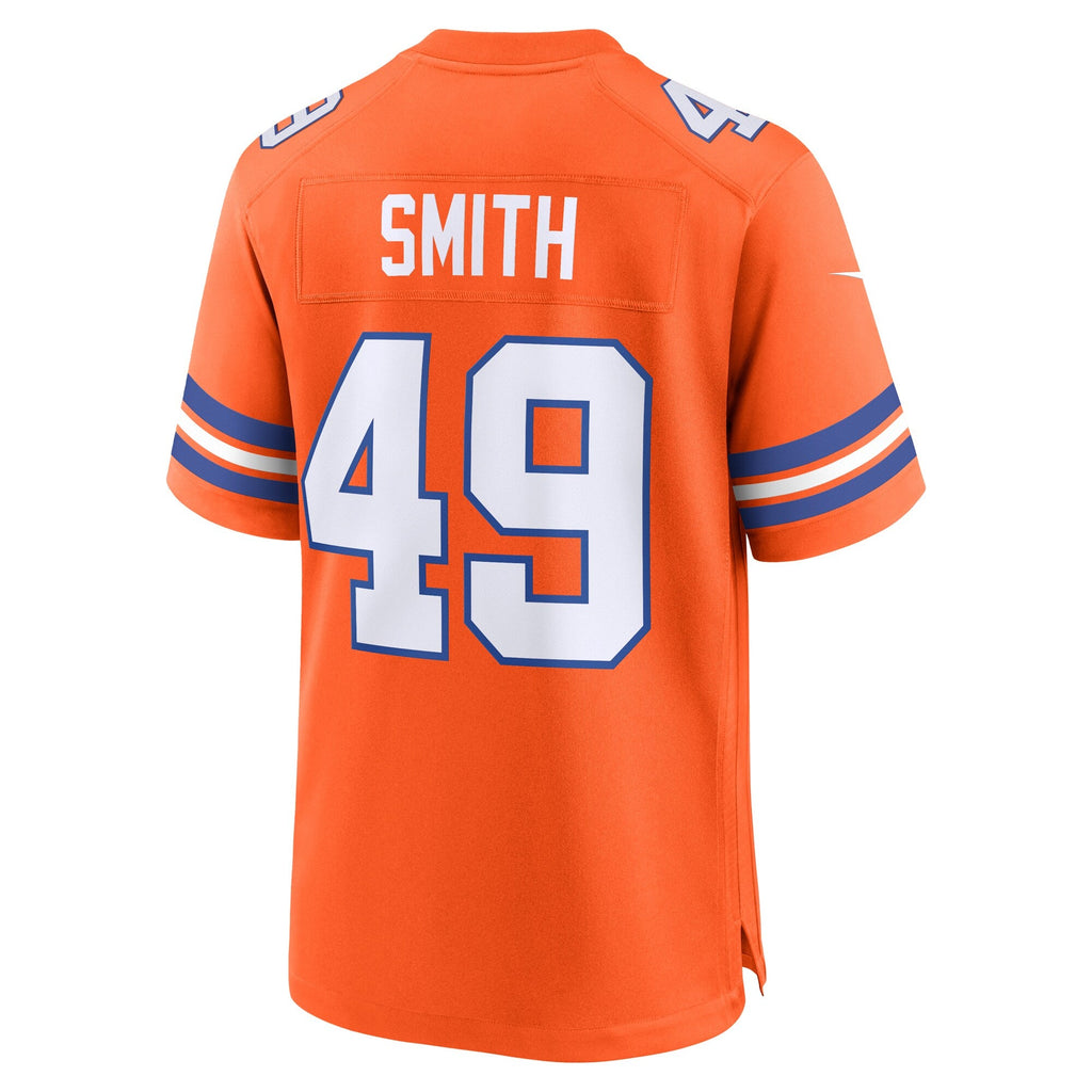 Denver Broncos Dennis Smith Orange Retired Player Alternate Game Football Jersey
