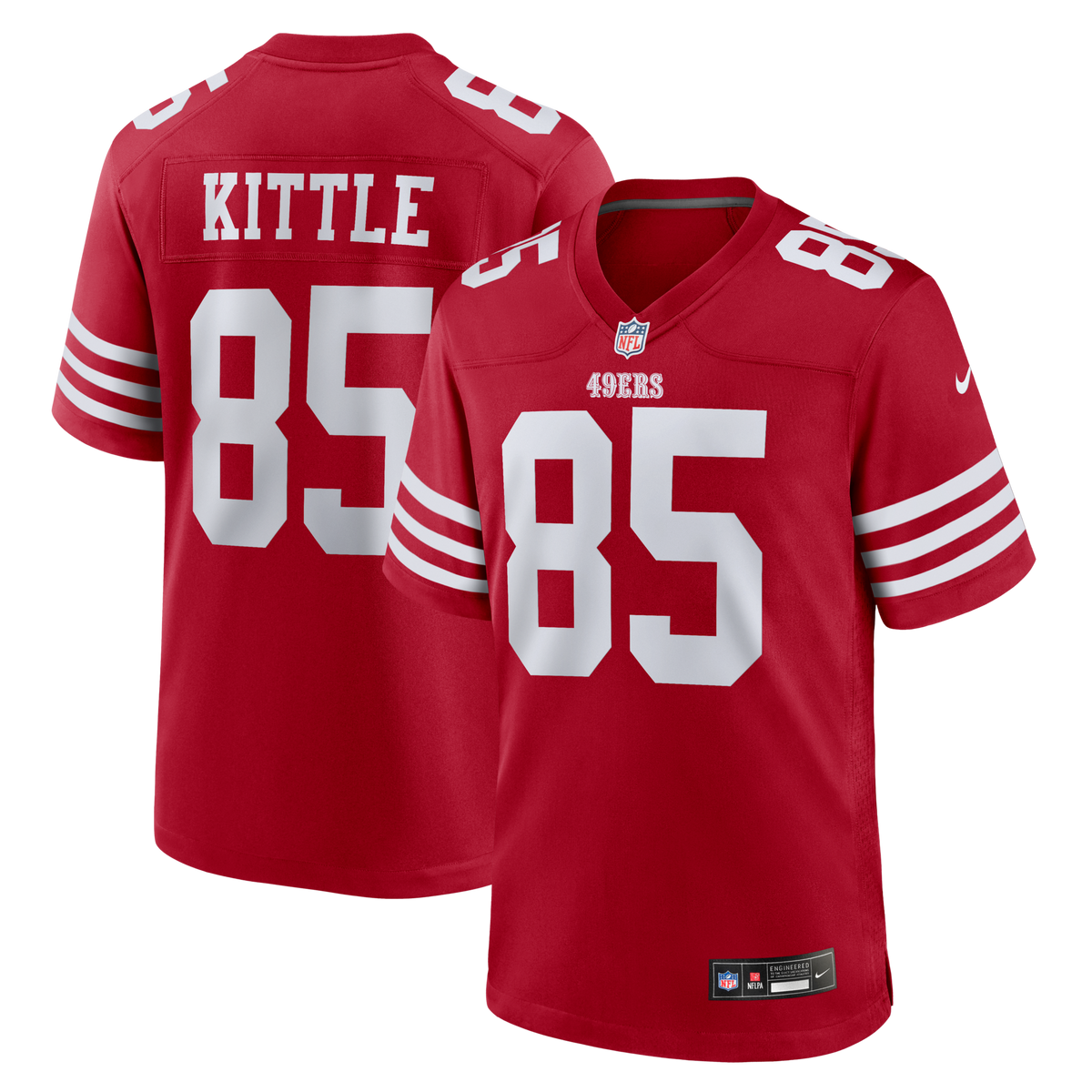 San Francisco 49ers George Kittle Scarlet Team Game Football Jersey