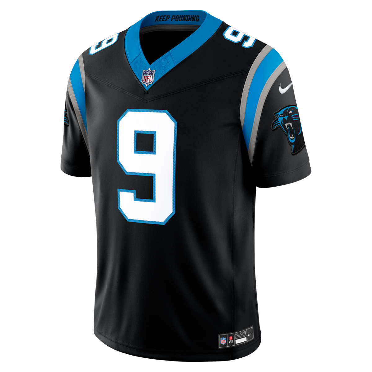 Carolina Panthers Bryce Young Black Team Vapor F.U.S.E. Stitched Limited Football Jersey
