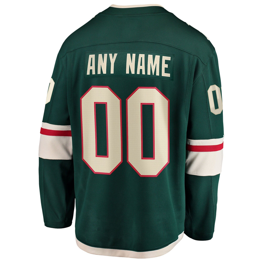 Minnesota Wild Green Home Breakaway Custom Hockey Jersey