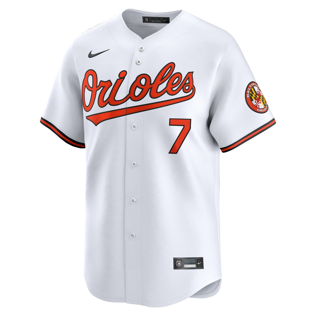 Baltimore Orioles Jackson Holliday White Home Limited Player Baseball Jersey