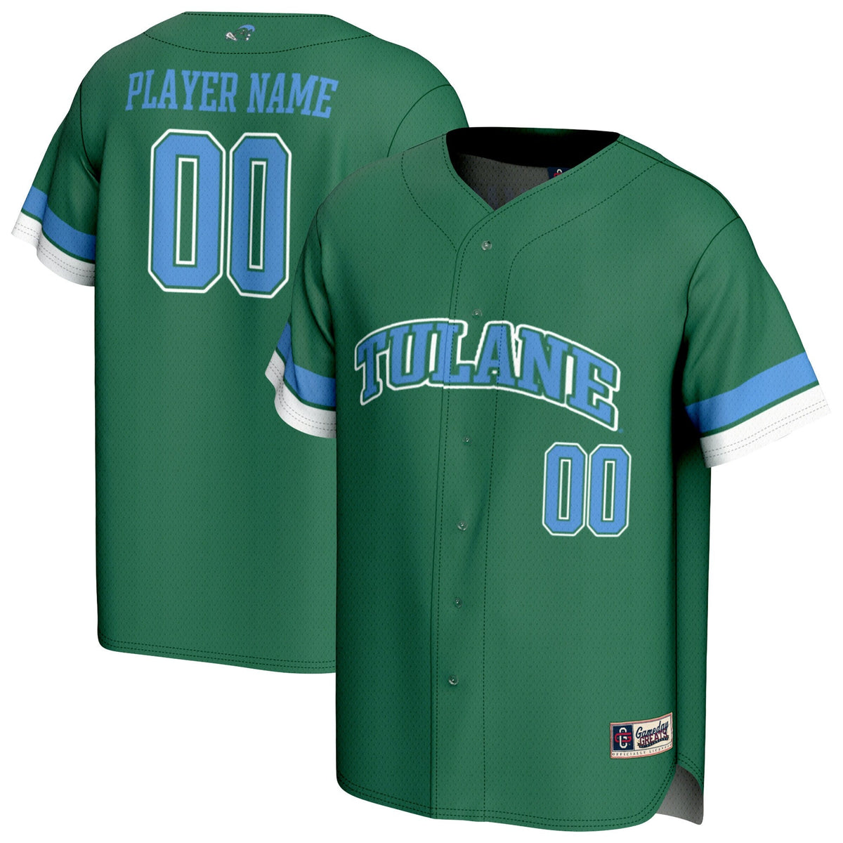Tulane Green Wave NIL Pick-A-Player Lightweight Baseball Jersey - Green
