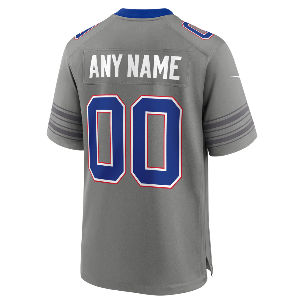 Buffalo Bills Gray Nickel City Custom Game Football Jersey