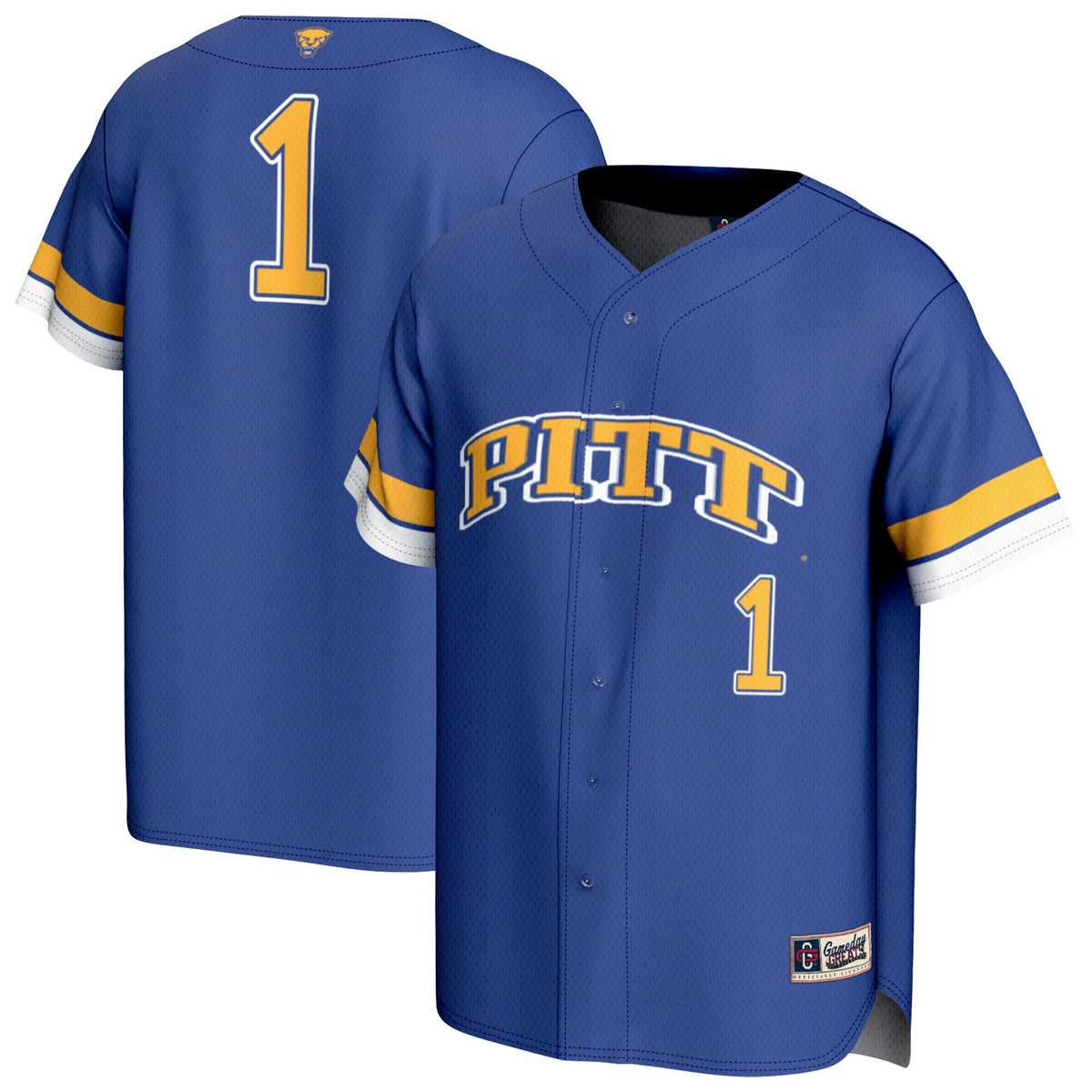 #1 Royal Pitt Panthers Lightweight Collegiate Baseball Fashion Jersey