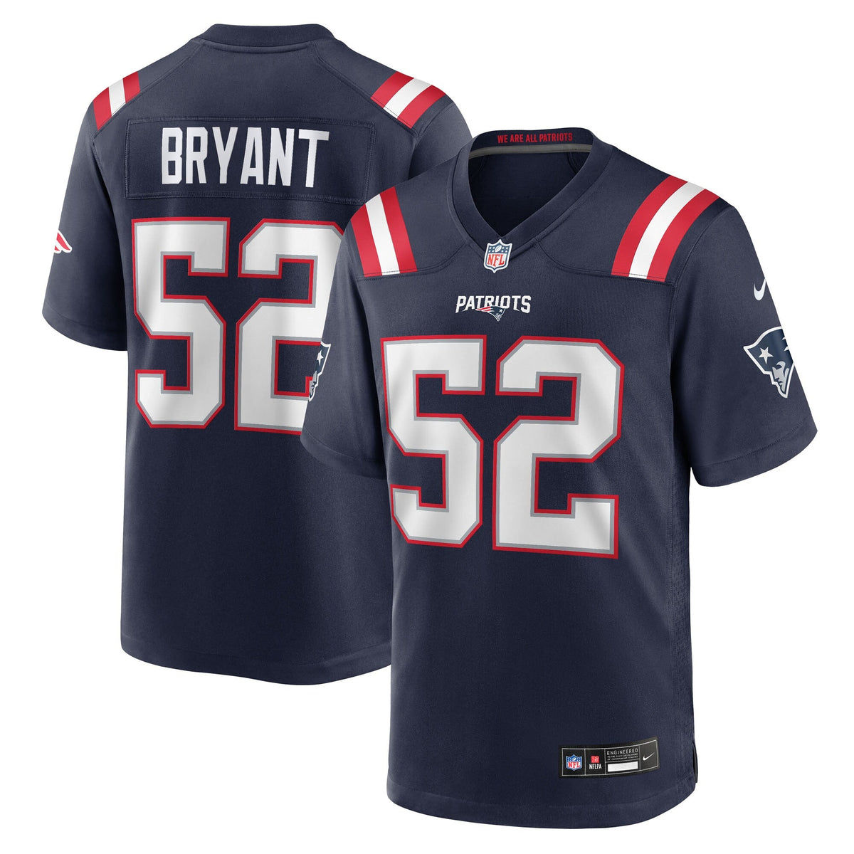 New England Patriots Marcus Bryant Navy Team Game Football Jersey