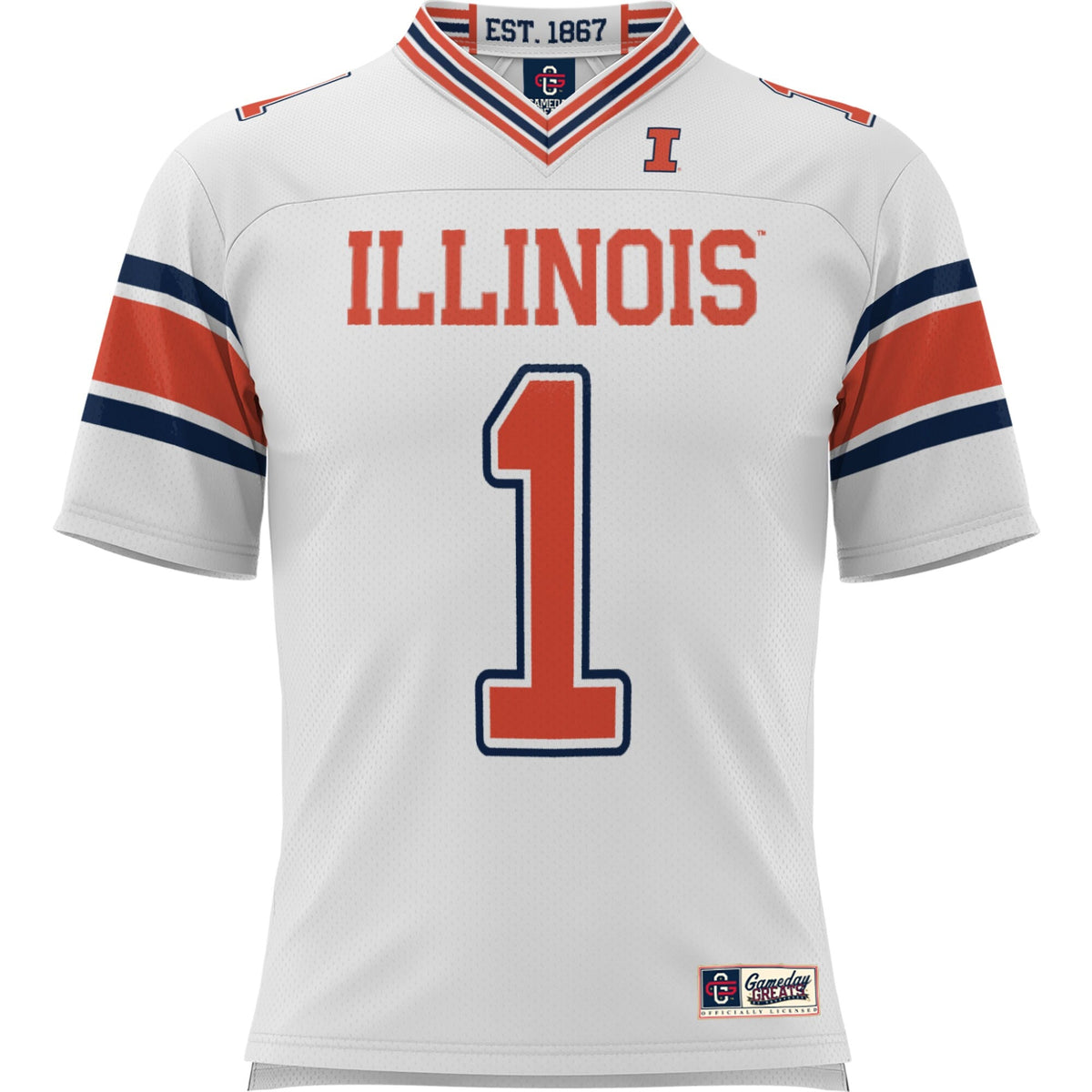 #1 Illinois Fighting Illini Football Jersey - White