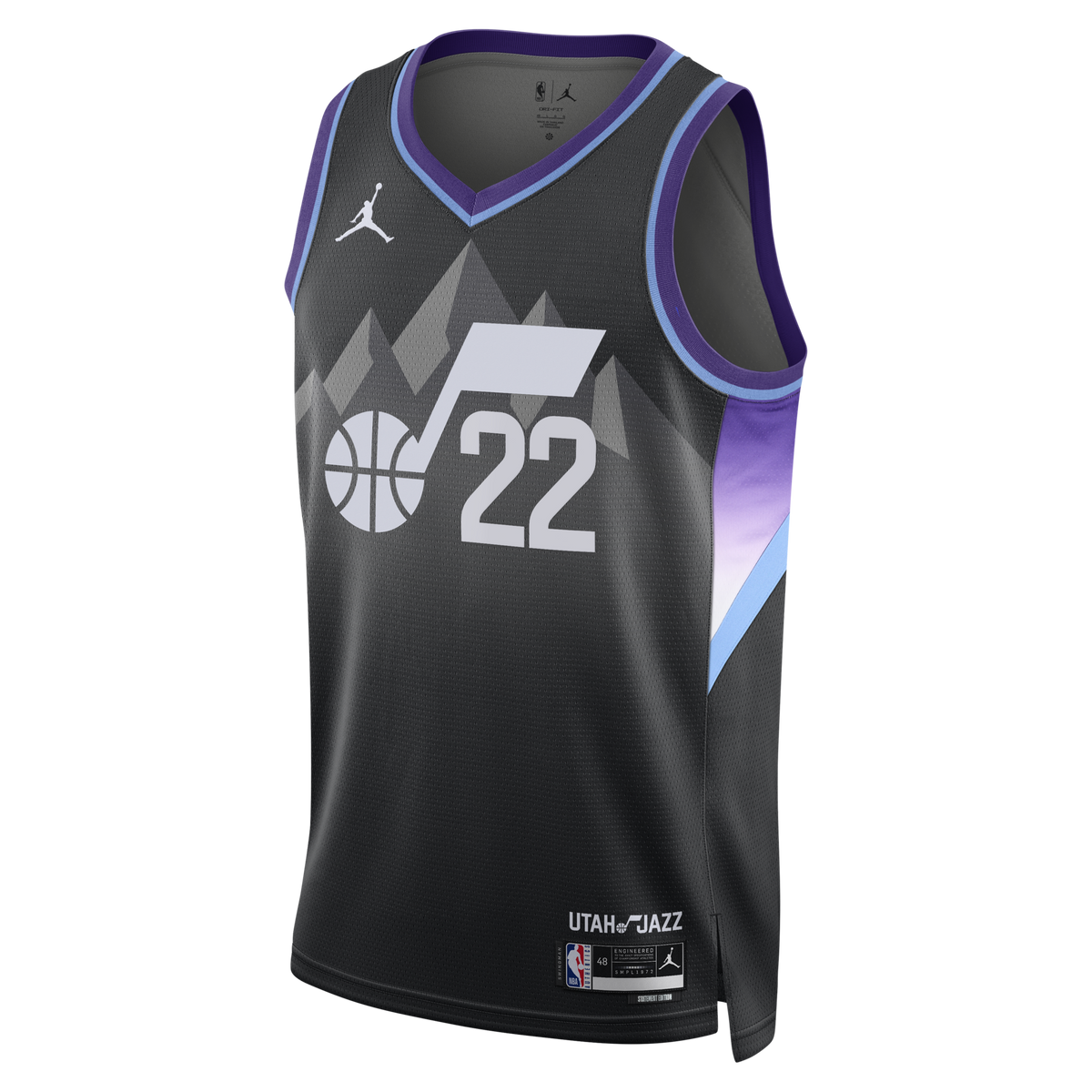 Utah Jazz Statement Edition Swingman Jersey - Black - Darryn Peterson
