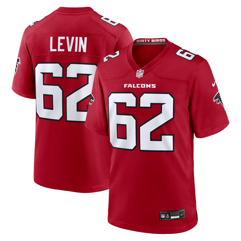 Atlanta Falcons Corey Levin Red Team Game Football Jersey