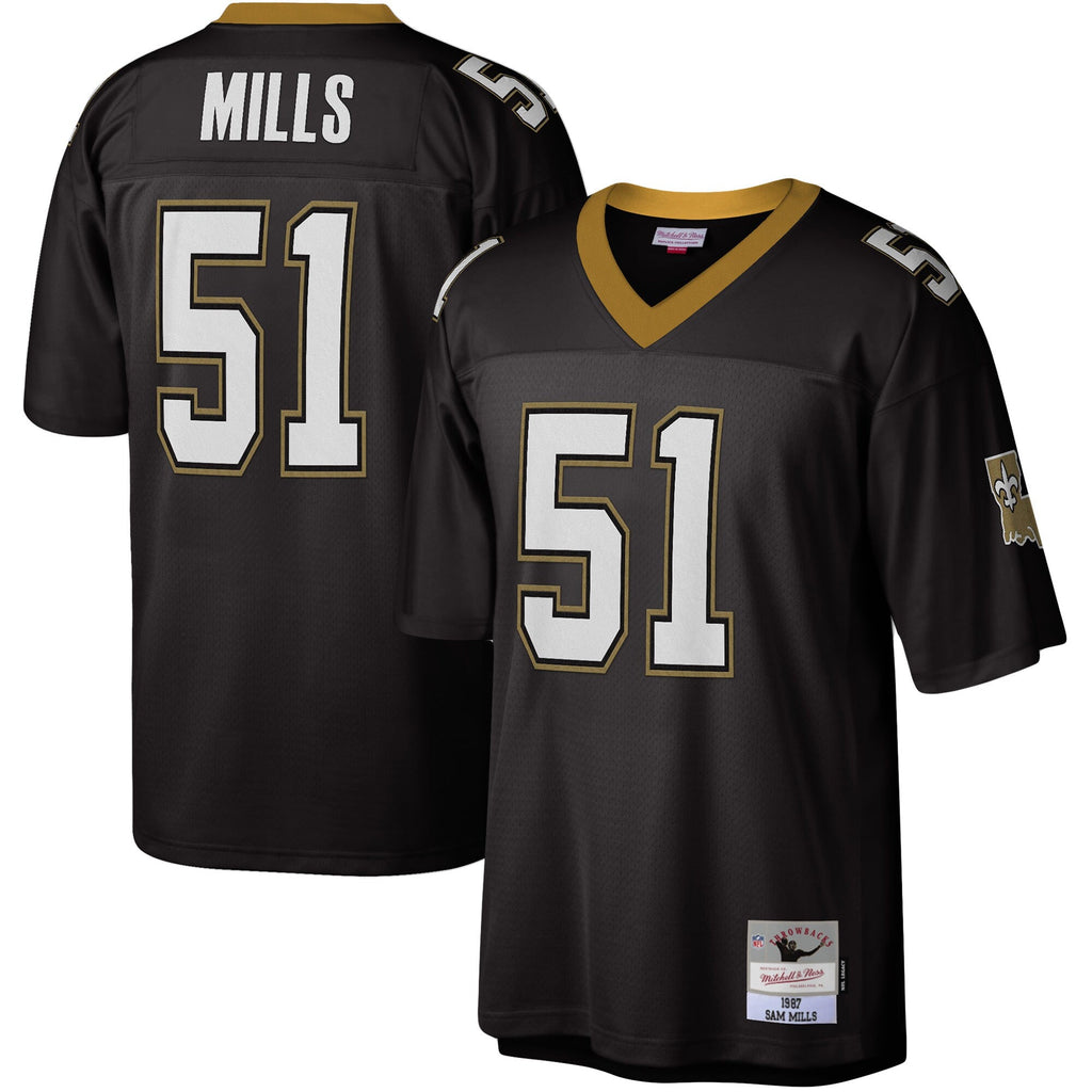 New Orleans Saints Sam Mills Black Legacy Replica Football Jersey