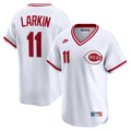 Cincinnati Reds Barry Larkin White Throwback Cooperstown Collection Limited Baseball Jersey