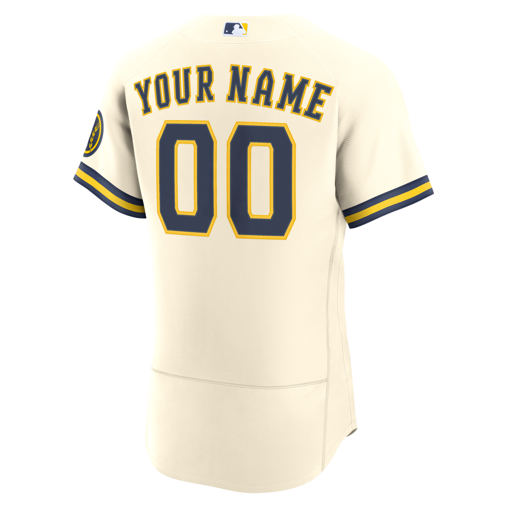 Milwaukee Brewers Cream Home Custom Baseball Jersey