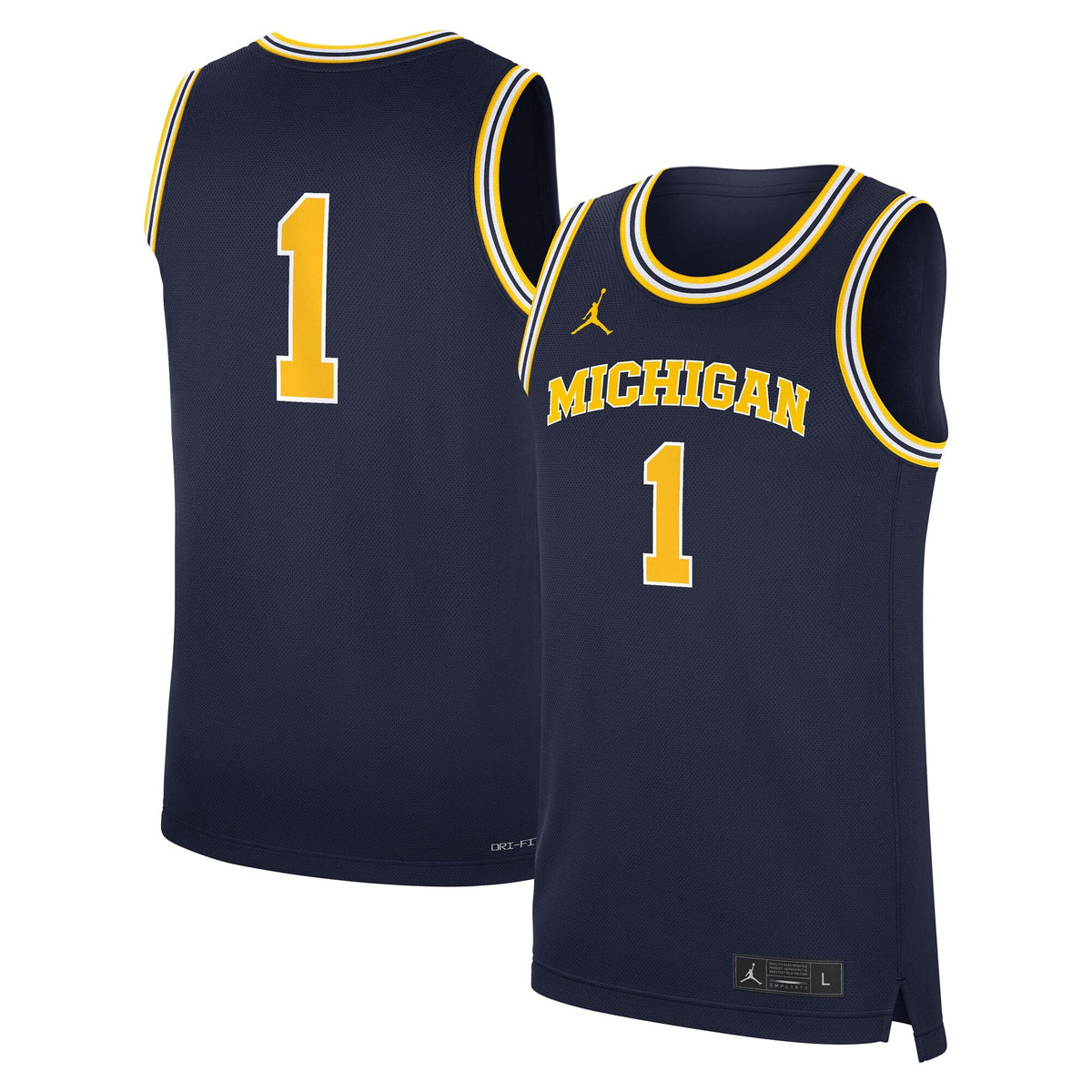 Navy Michigan Wolverines Road Replica Basketball Jersey